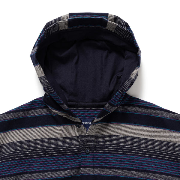 DESCENDANT（ディセンダント）232 / MOLE HOODED STRIPE LS SHIRT